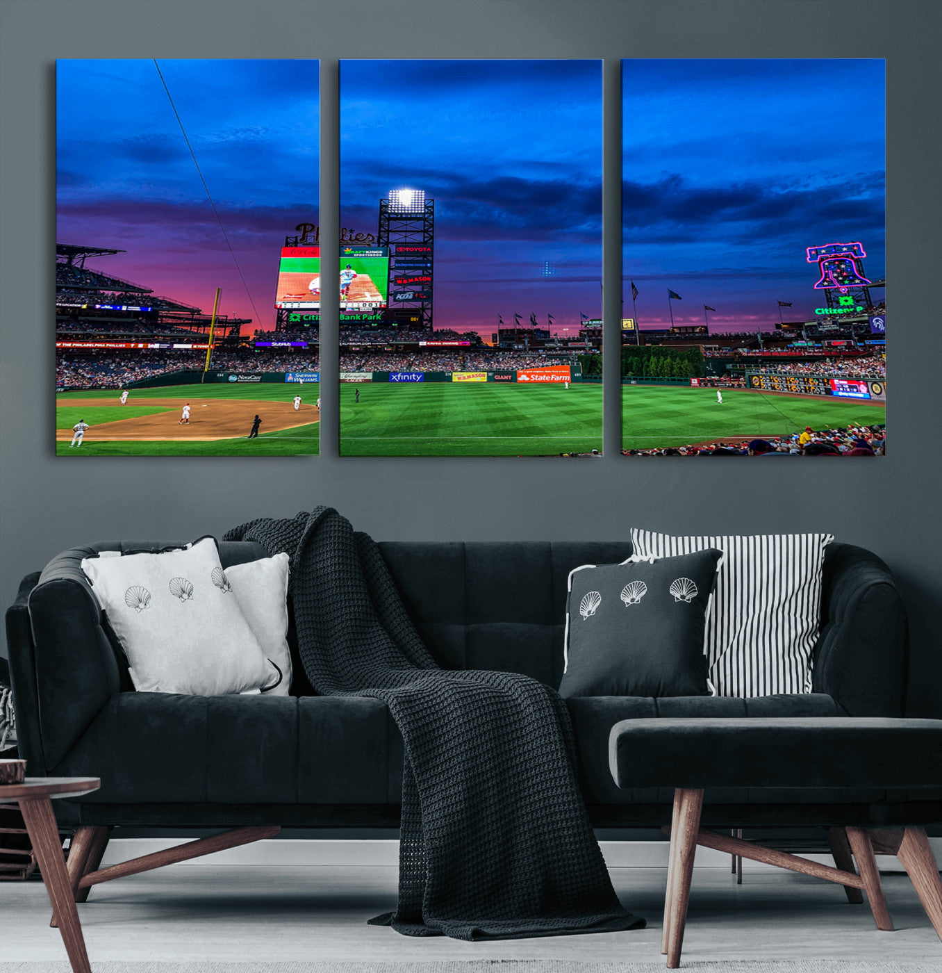 20427-MGV-CV-60X30-3P-Philadelphia Phillies Baseball Team Print - Philadelphia Citizens Bank Park Stadium Canvas Wall Art