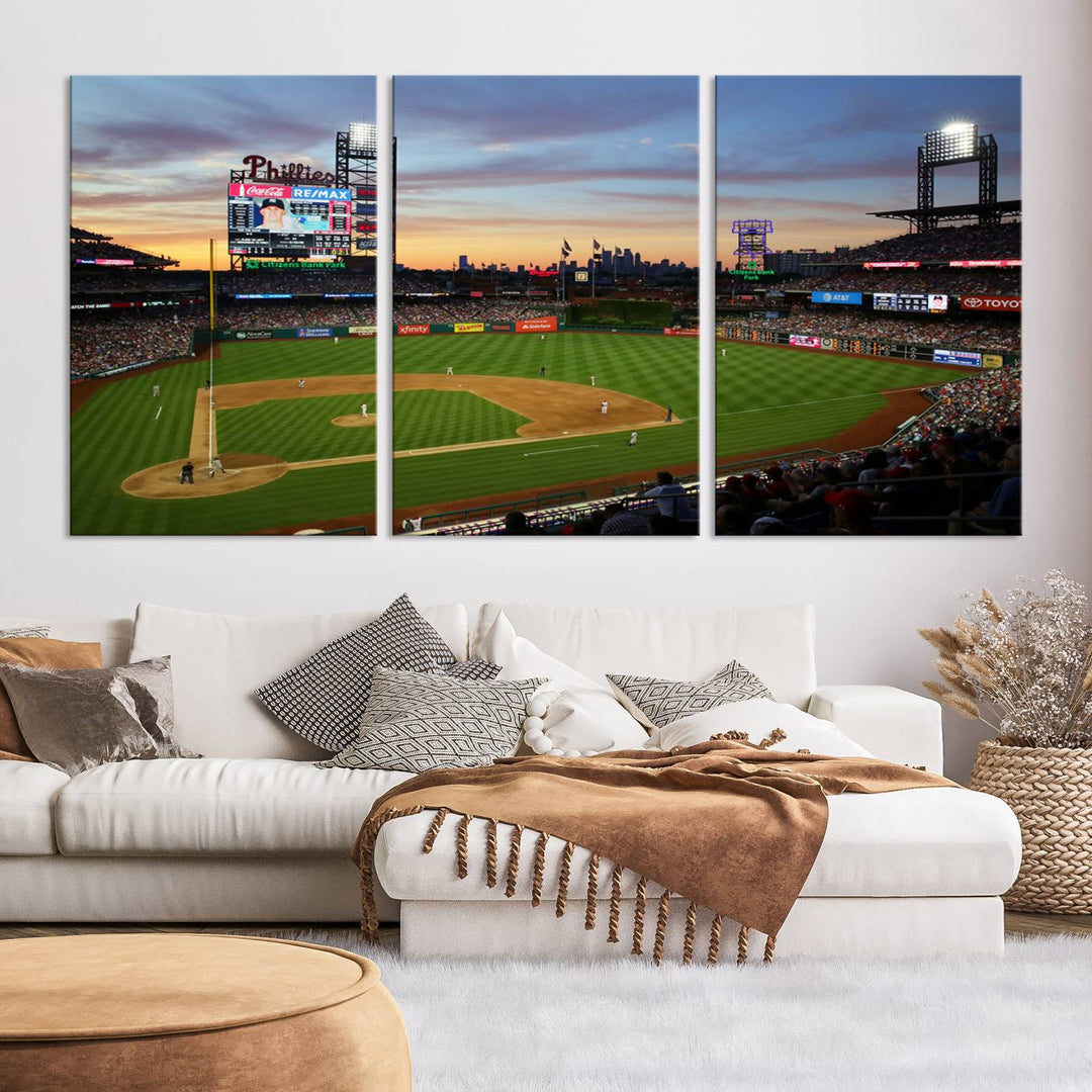 Philadelphia Phillies Baseball Team Print - Philadelphia Citizens Bank Park Stadium Wall Art Canvas Print