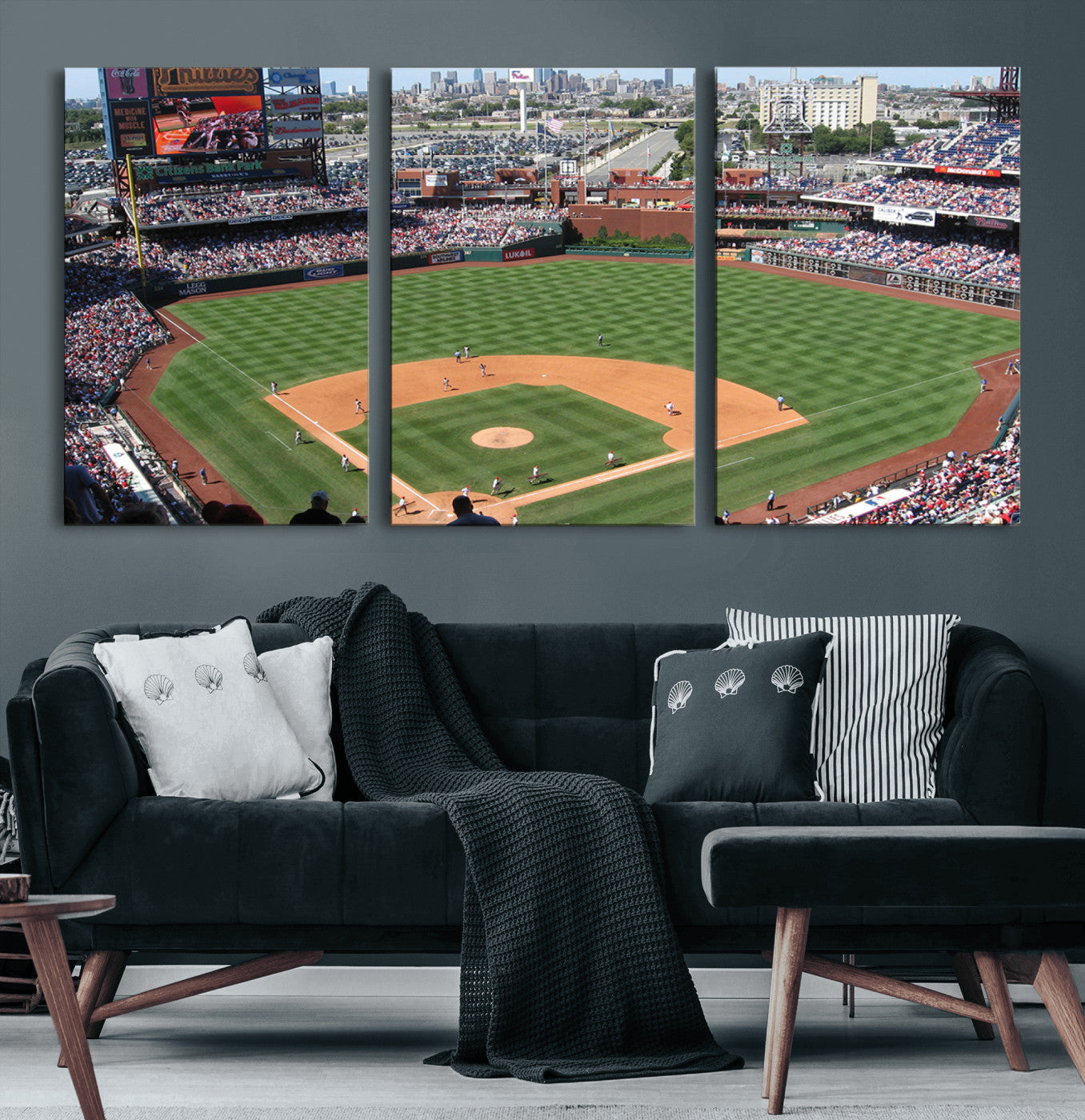 85755-MGV-CV-60X30-3P-Philadelphia Phillies Baseball Team Print - Philadelphia Citizens Bank Park Stadium Wall Art Canvas