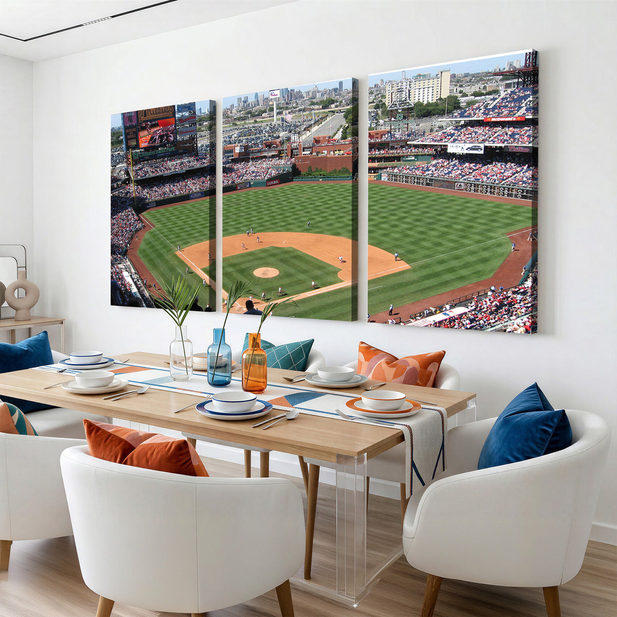 85755-MGV-CV-36X24 - Philadelphia Phillies Baseball Team Print - Philadelphia Citizens Bank Park Stadium Wall Art Canvas
