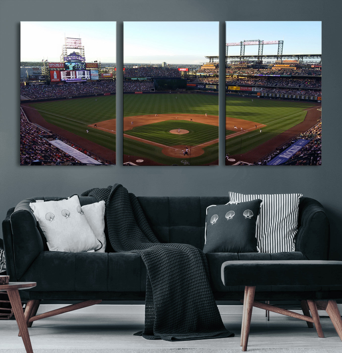 MGV-CV-60X30-3P - Colorado Rockies Coors Field Wall Art Canvas Print - MLB Baseball Stadium