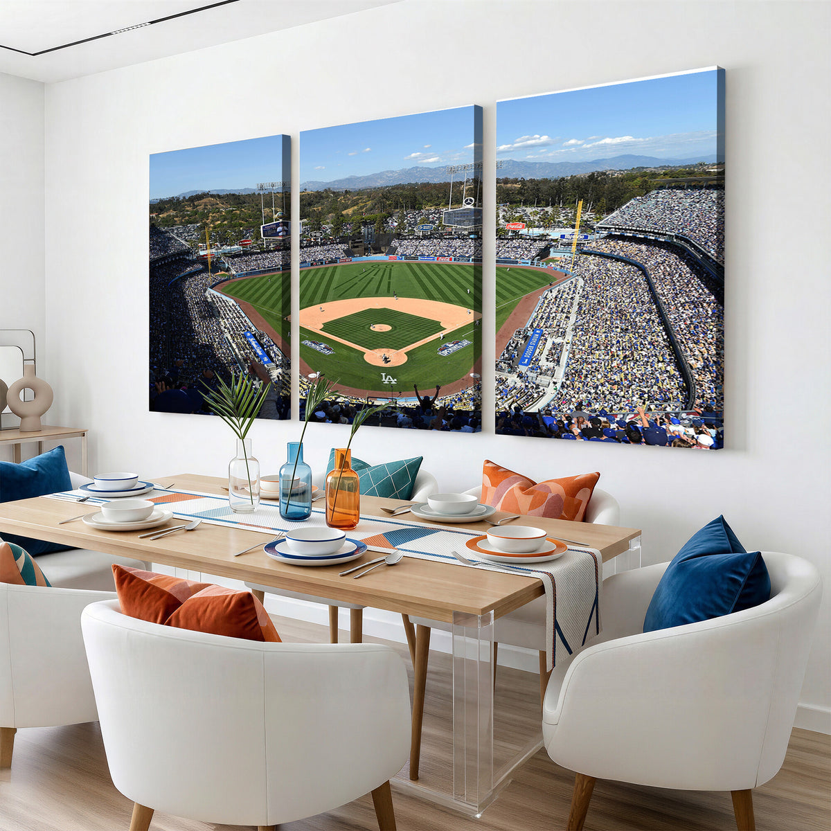 20436-MGV-CV-36X24 - Los Angeles Dodgers Dodger Stadium Wall Art Canvas Print, Framed and Ready to Hang