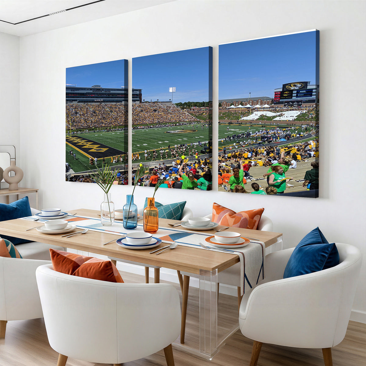 38399-MGV-CV-36X24 - University of Missouri Tigers Football Team Print, Columbia Faurot Field Memorial Stadium Wall Art