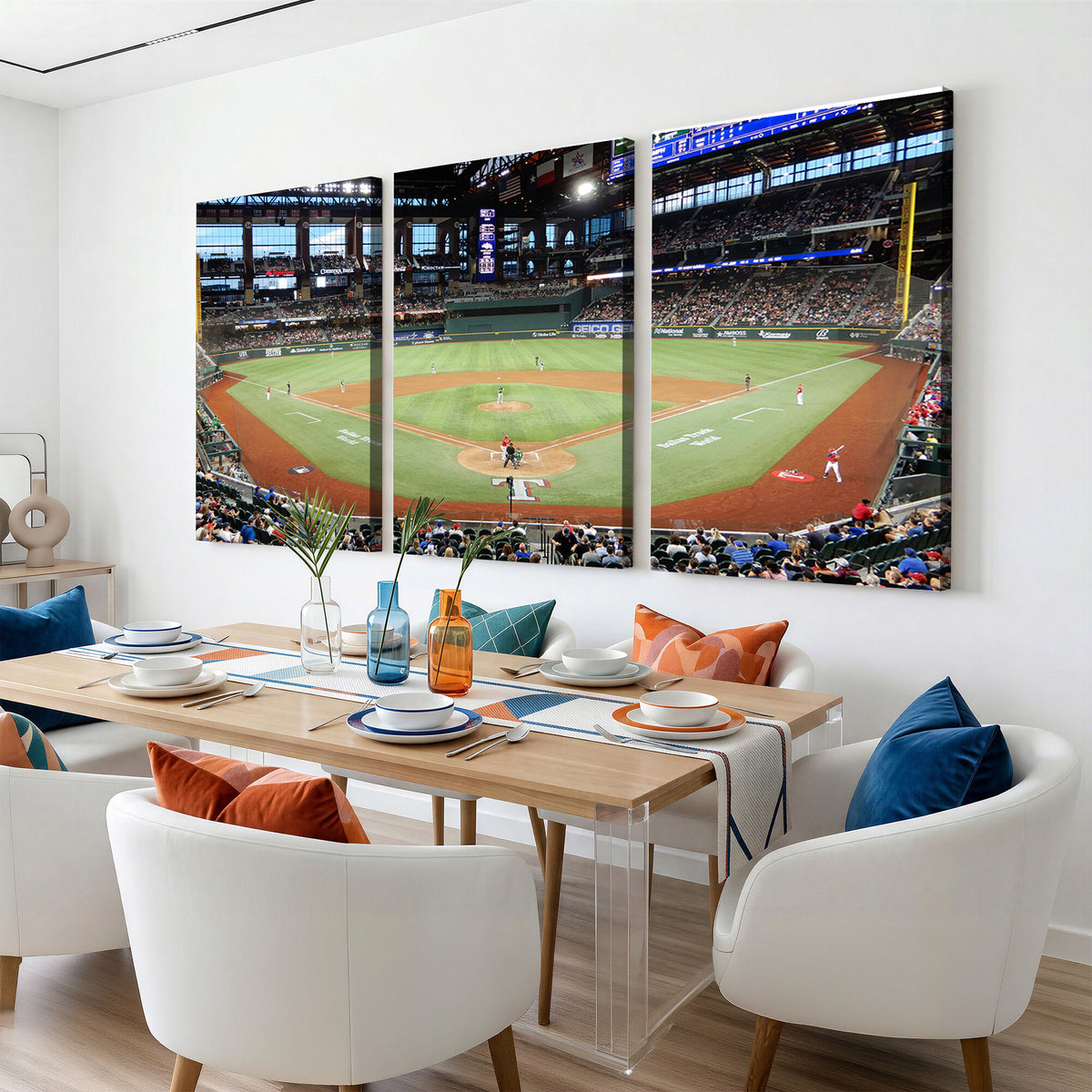 78468-MGV-CV-36X24 - Texas Rangers Baseball Team Print, Arlington Globe Life Field Stadium Wall Art