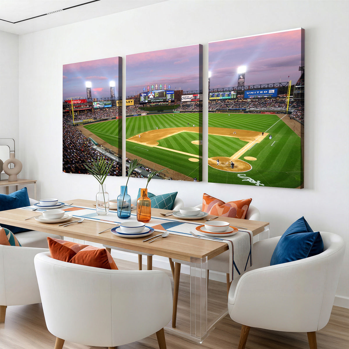 38470-MGV-CV-36X24 - Chicago White Sox Baseball Team Print Canvas, Guaranteed Rate Field Stadium Wall Art