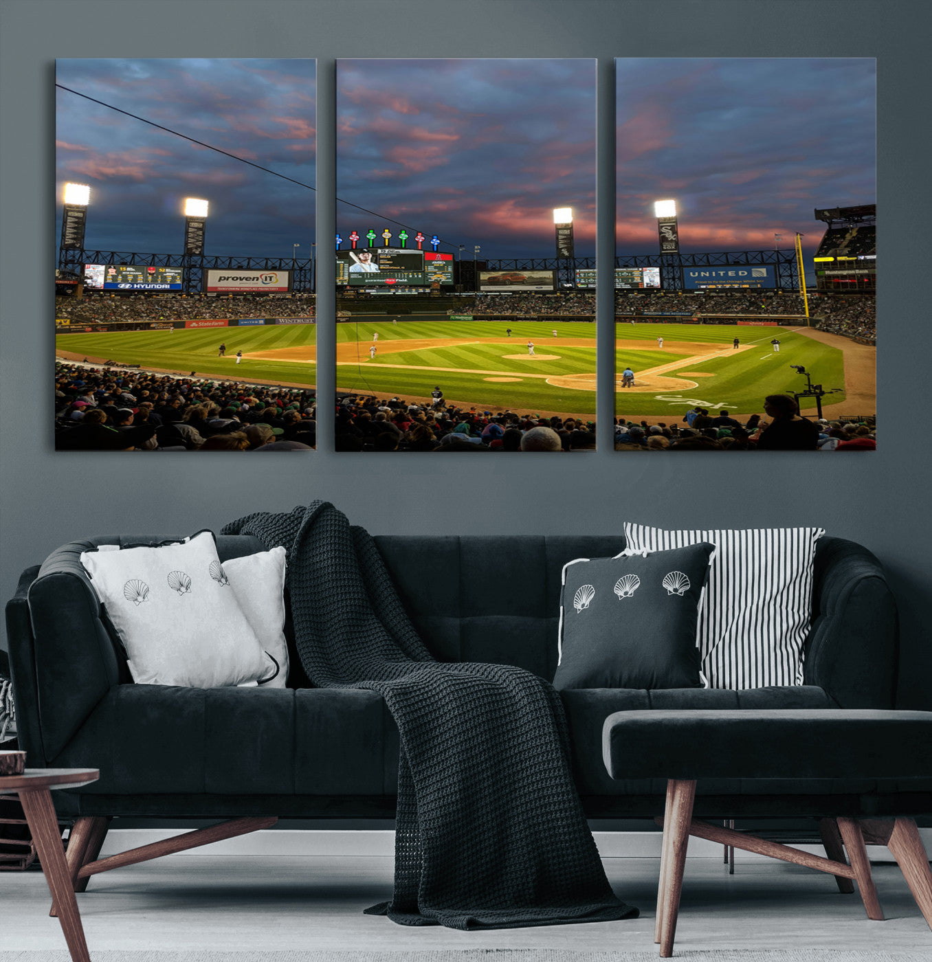 MGV-CV-60X30-3P - Chicago White Sox Baseball Team Print Canvas- Guaranteed Rate Field Stadium Wall Art Canvas Print