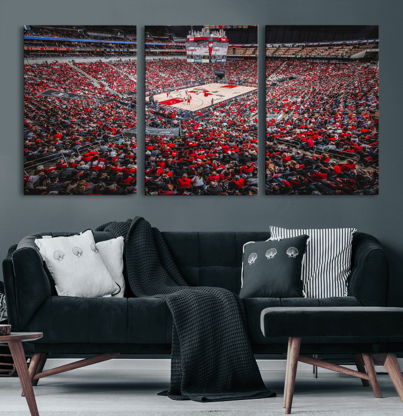 MGV-CV-60X30-3P - Louisville Cardinals Basketball Print Canvas - Louisville KFC Yum Center Arena Wall Art Canvas Print