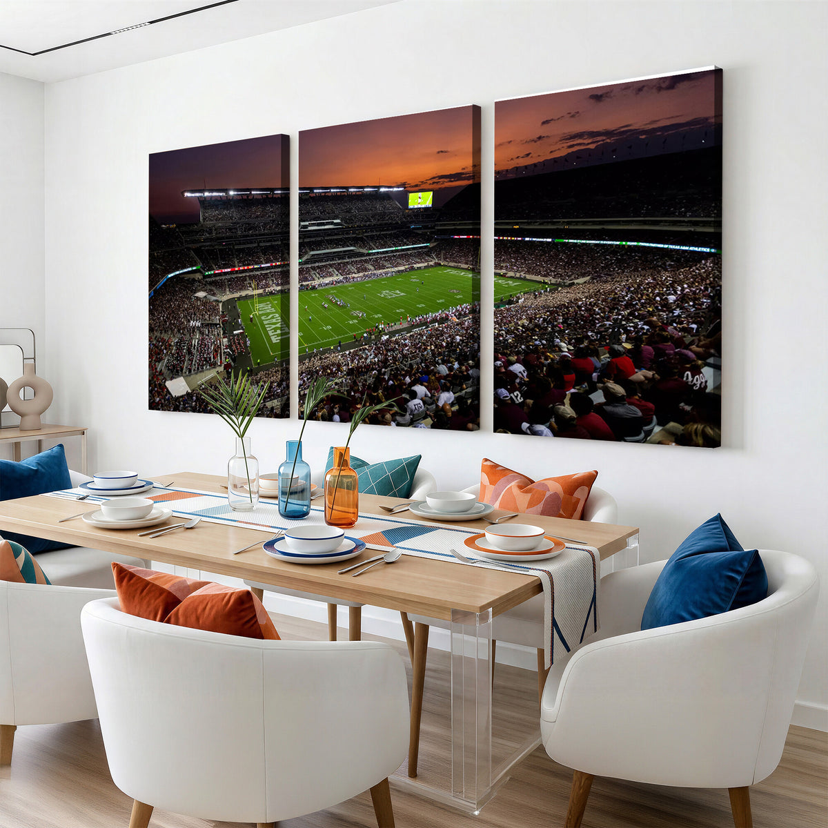 45603-MGV-CV-36X24 - Texas A&M Aggies Football Team Print, College Station Kyle Field Stadium Canvas Wall Art
