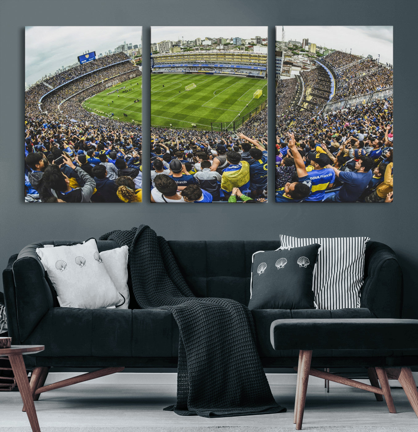 MGV-CV-60X30-3P - Boca Juniors Soccer Team Print Wall Art - Buenos Aires Bombonera Stadium Canvas Print