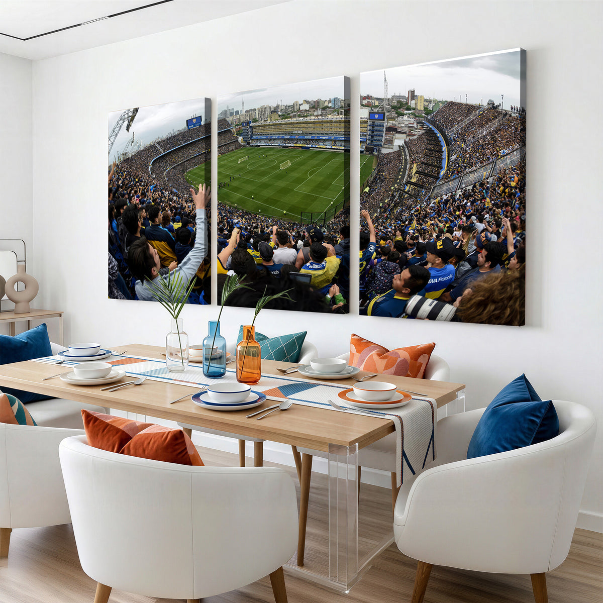 23173-MGV-CV-36X24 - Boca Juniors Soccer Team Print, Buenos Aires Bombonera, Framed and Ready to Hang