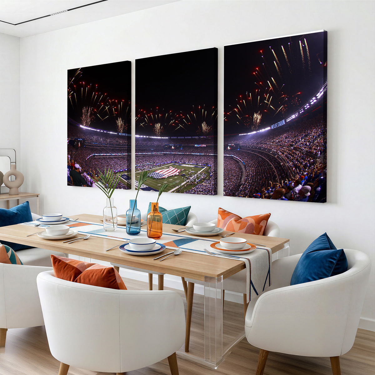 56360-MGV-CV-36X24 - New York Giants Football Team Print, East Rutherford MetLife Stadium Wall Art