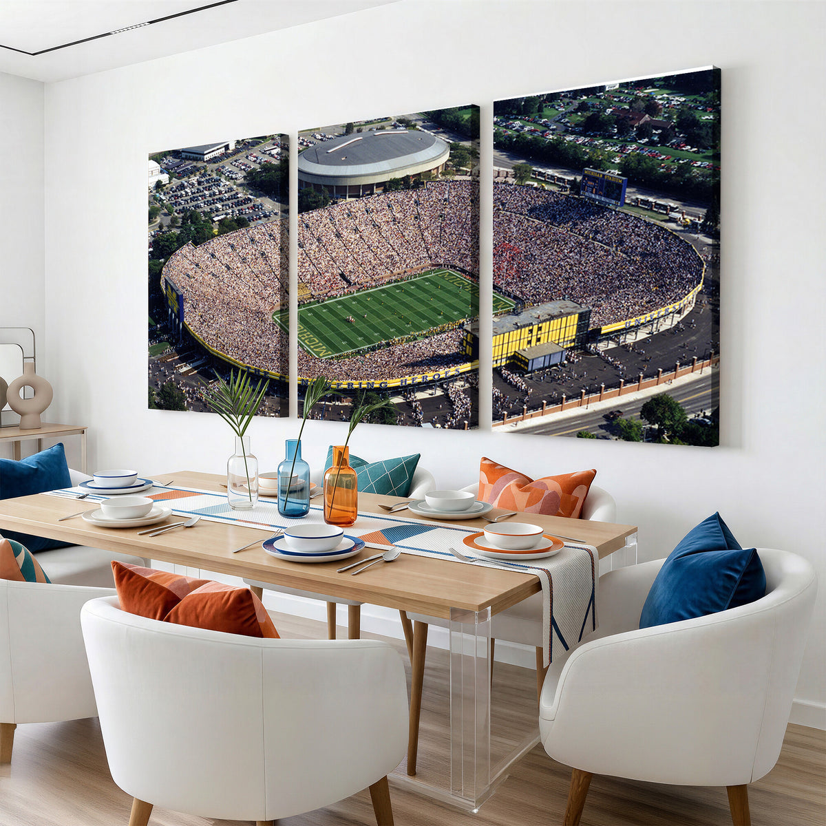 27314-MGV-CV-36X24 - Michigan Wolverines Football Team Print, Ann Arbor Michigan Stadium Wall Art