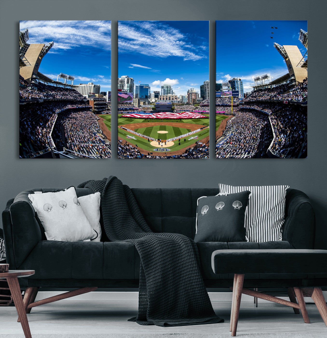 52297-MGV-CV-60X30-3P-San Diego Padres Baseball Team Print - Petco Park Stadium Wall Art Canvas Print