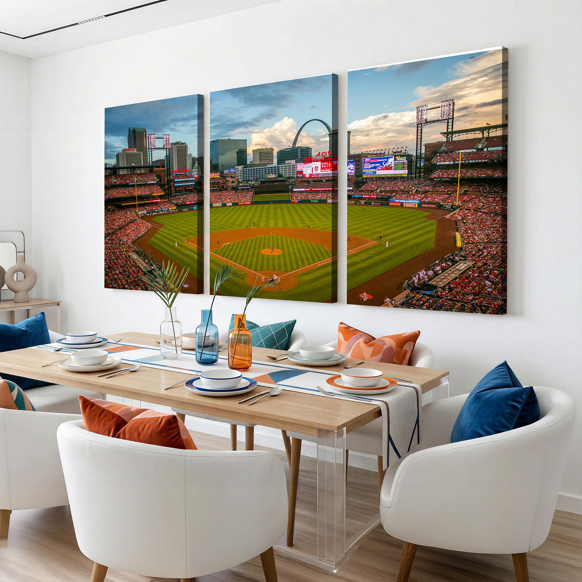 34054-MGV-CV-36X24 - St. Louis Cardinals Baseball Team Print, Busch Stadium Wall Art, Framed and Ready to Hang
