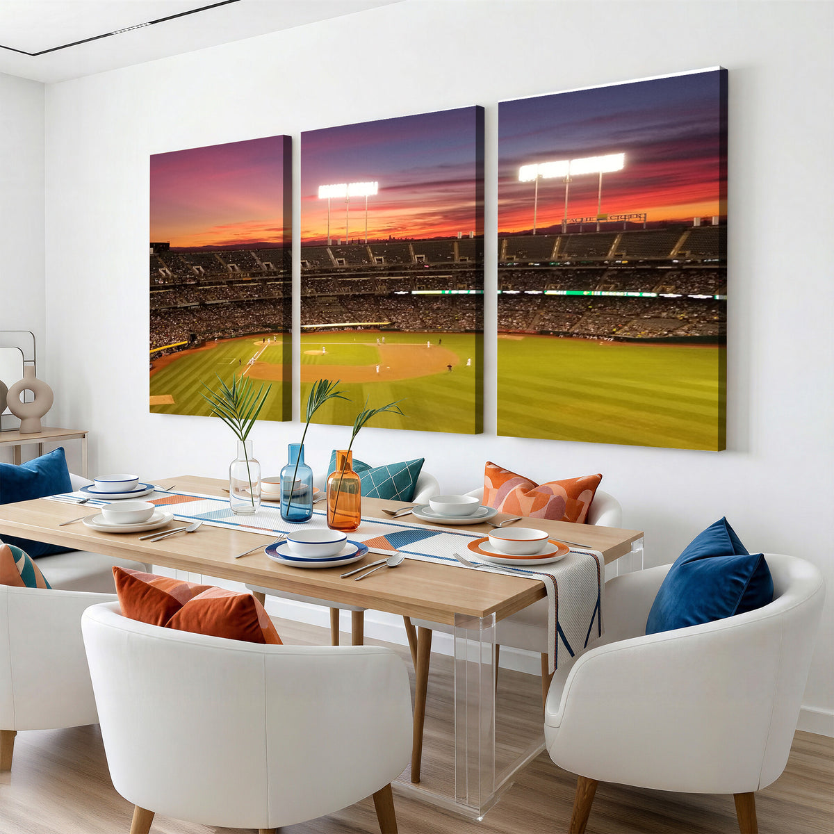73718-MGV-CV-36X24 - Oakland Athletics Baseball Team Print, Oakland Coliseum