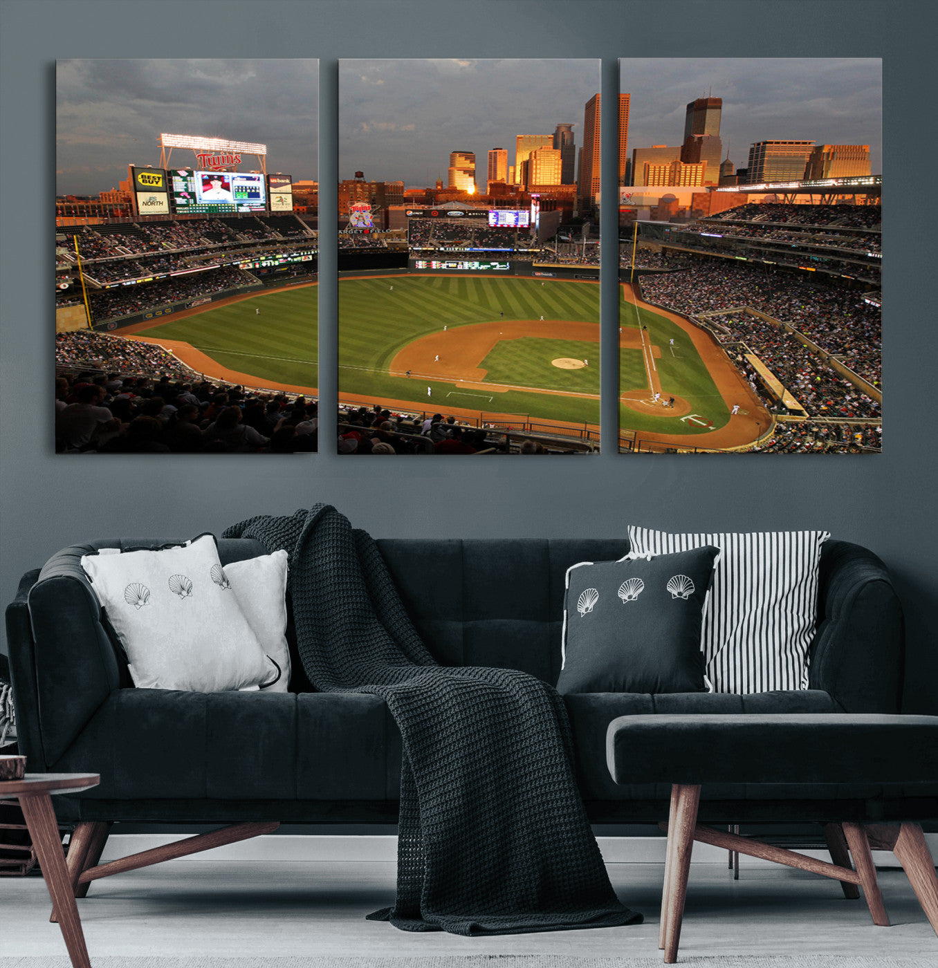 MGV-CV-60X30-3P - Minnesota Twins Baseball Team Print - Minneapolis Target Field Stadium Wall Art Canvas Print