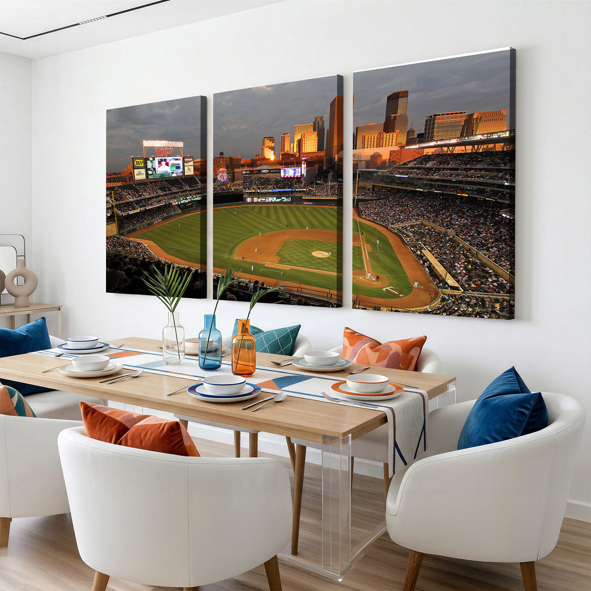 99822-MGV-CV-36X24 - Minnesota Twins Baseball Team Print, Minneapolis Target Field Stadium Wall Art