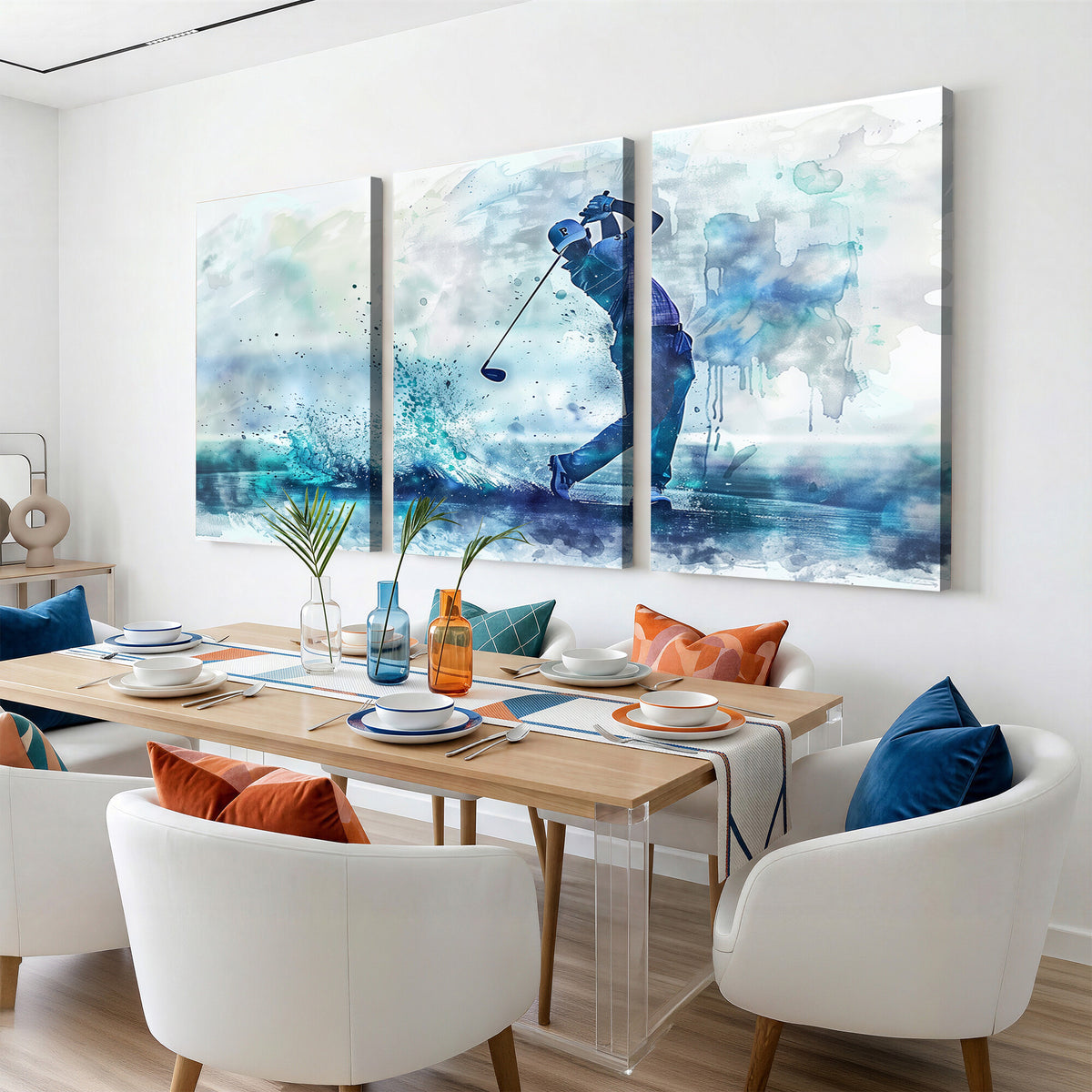 45328-MGV-CV-36X24 - Watercolor Abstract Golf Swing Wall Art Canvas Print
