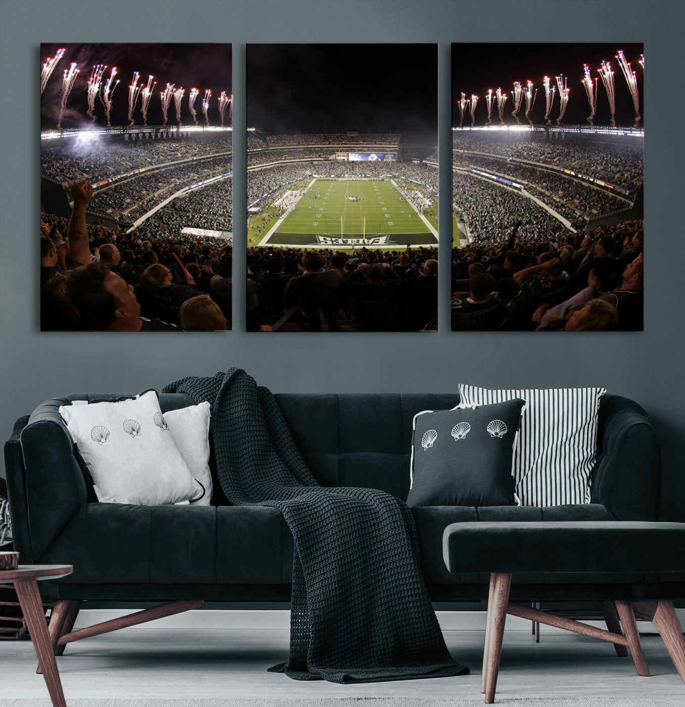 70773-MGV-CV-60X30-3P-Eagles Field Stadium Wall Art - Philadelphia Eagles Football Team Print - Philadelphia Lincoln