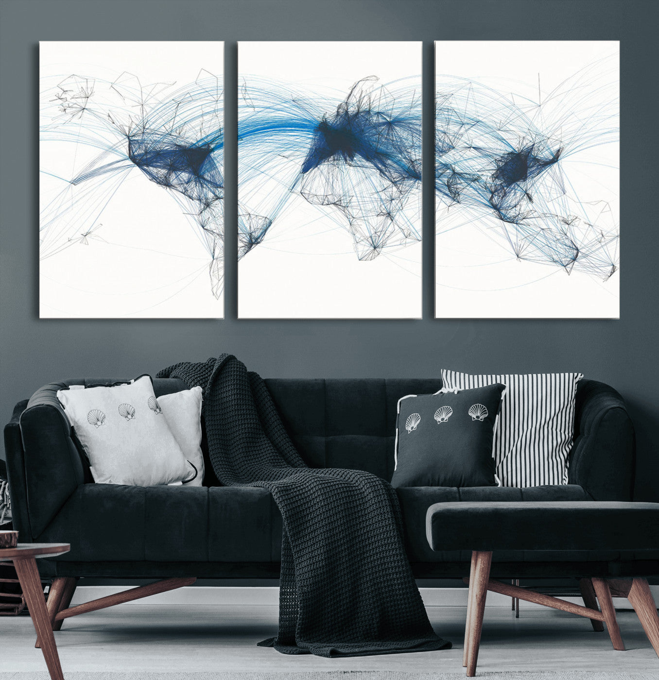 MGV-CV-60X30-3P - Push Pin World Map Canvas Print – Framed Wall Art for Couples to Track Their Travels – Anniversary