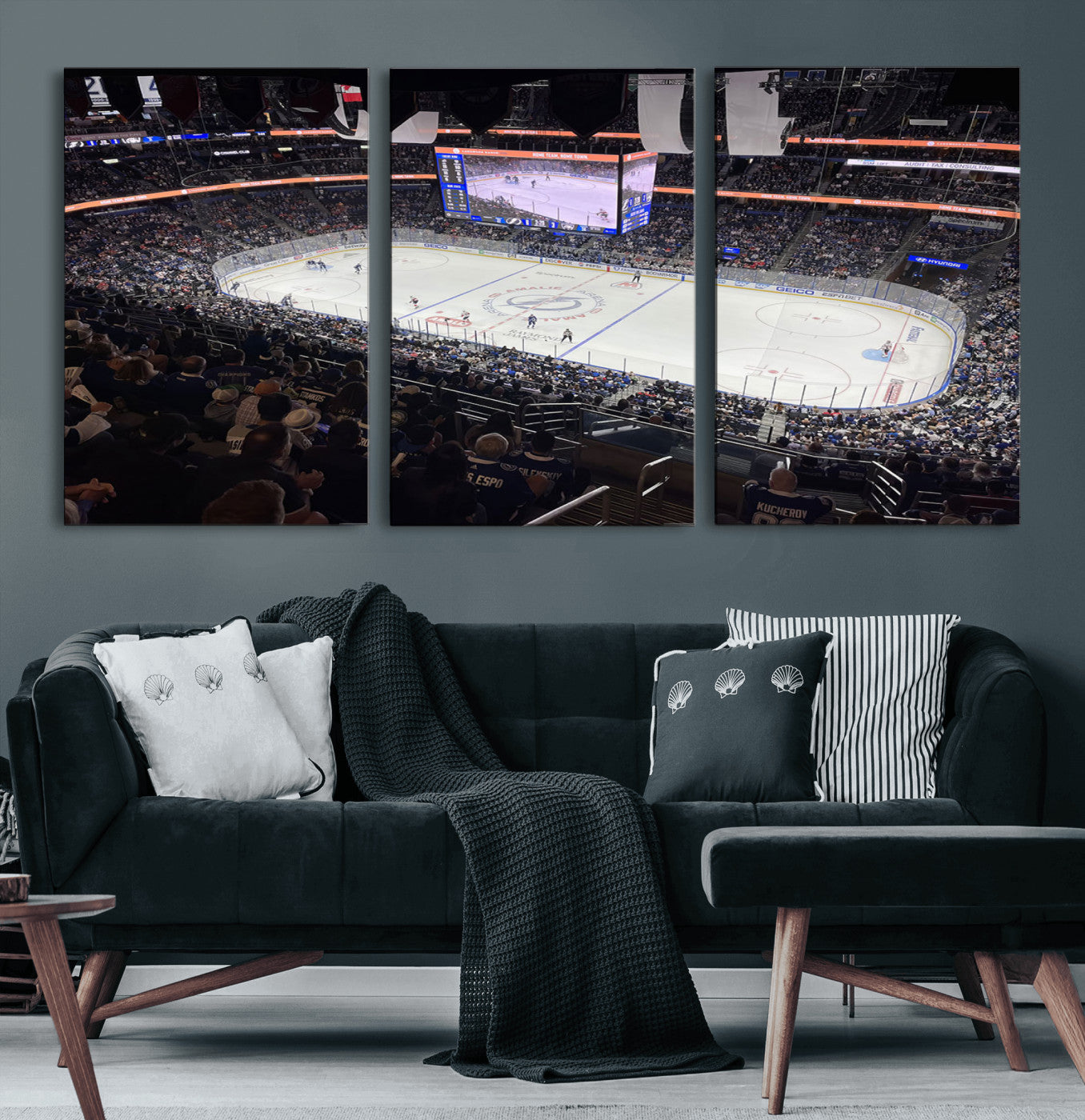 51641-MGV-CV-60X30-3P-Amalie Arena Florida Wall Art Canvas Print - NHL Hockey Stadium Print