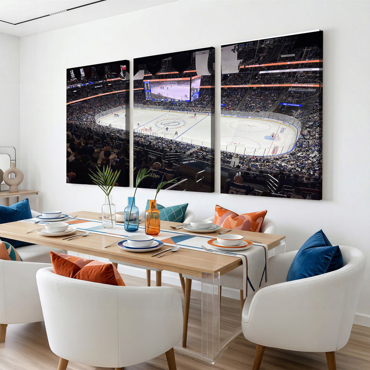 51641-MGV-CV-36X24 - Amalie Arena Florida Wall Art Canvas Print, NHL Hockey, Framed and Ready to Hang