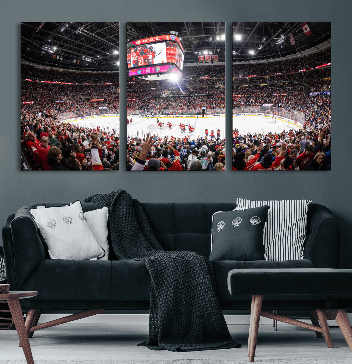 MGV-CV-60X30-3P - Amerant Bank Arena Wall Art Canvas Print - Basketball Arena Stadium Print