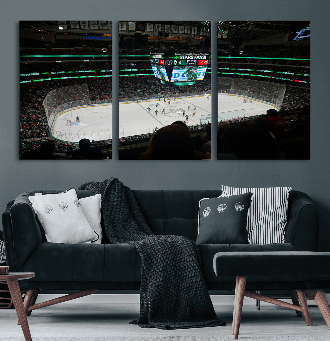 MGV-CV-60X30-3P - American Airlines Center Dallas Stars Wall Art Canvas Print - Dallas Hockey Arena Stadium Print