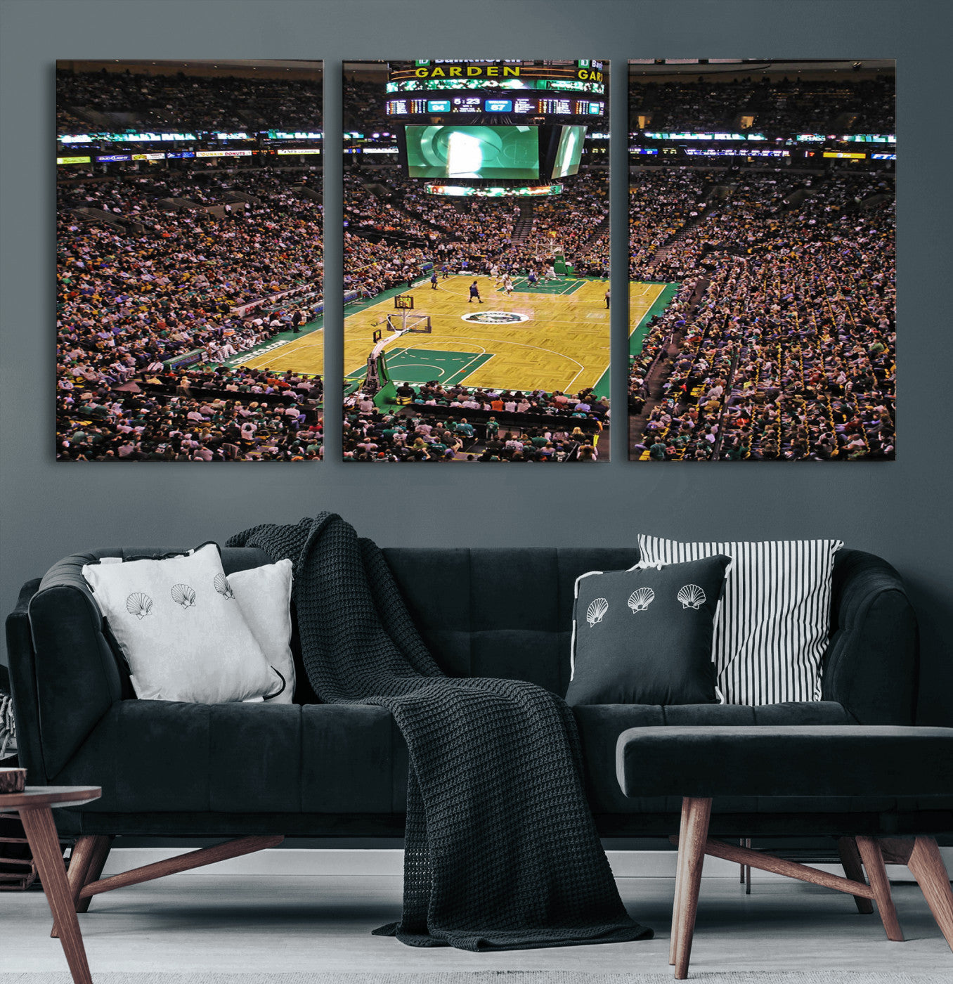19201-MGV-CV-60X30-3P-Celtics Game Versus The Timberwolves | Baseball Stadium Wall Art | Canvas Print | Ready to Hang