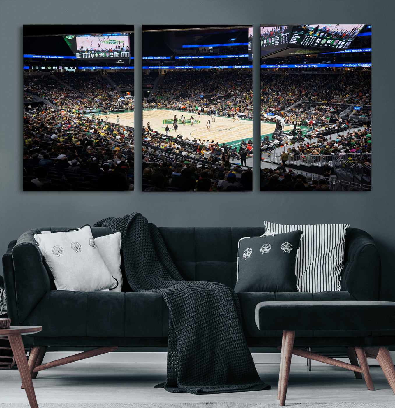 19115-MGV-CV-60X30-3P-Climate Pledge Arena | Washington Seattle Kraken Hockey Stadium Wall Art | Canvas Print | Ready to