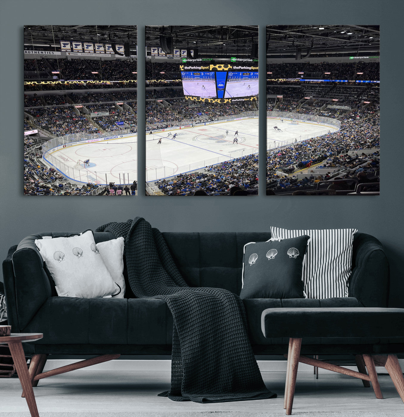 75222-MGV-CV-60X30-3P-Enterprise Center Missouri St. Louis Blues Hockey Stadium Wall Art Canvas Print