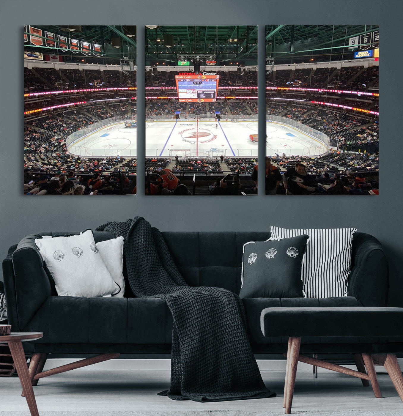 67106-MGV-CV-60X30-3P-Honda Center California Anaheim Ducks Ice Hockey Stadium Canvas Print Wall Art