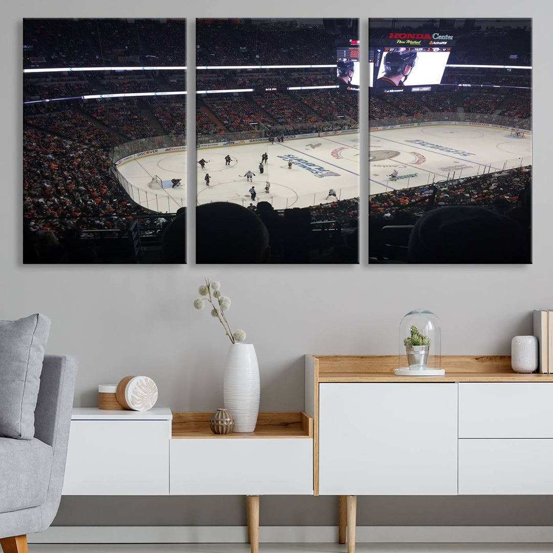 Honda Center California Anaheim Ducks Hockey Stadium Wall Art Canvas Print