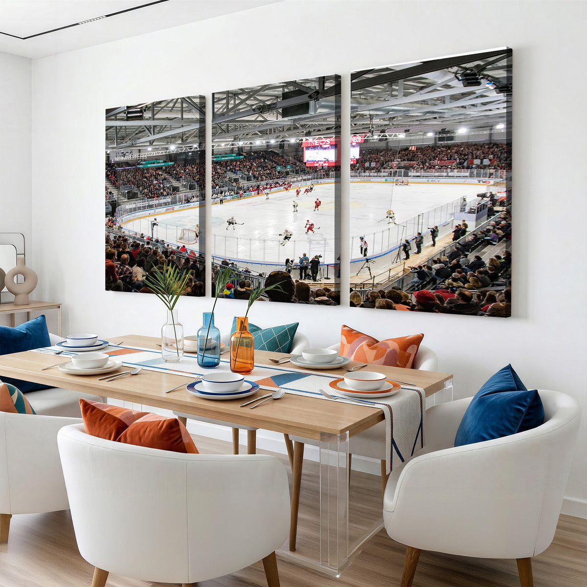 79352-MGV-CV-36X24 - Lausanne Arena Ice Hockey Stadium Wall Art Canvas Print