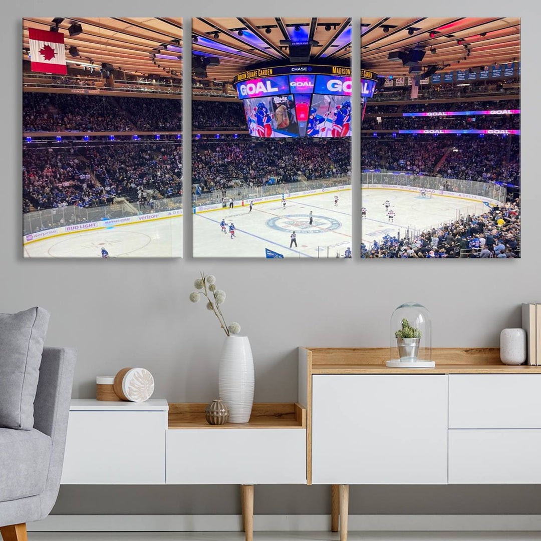 Madison New York Rangers Hockey Stadium Wall Art Canvas Print