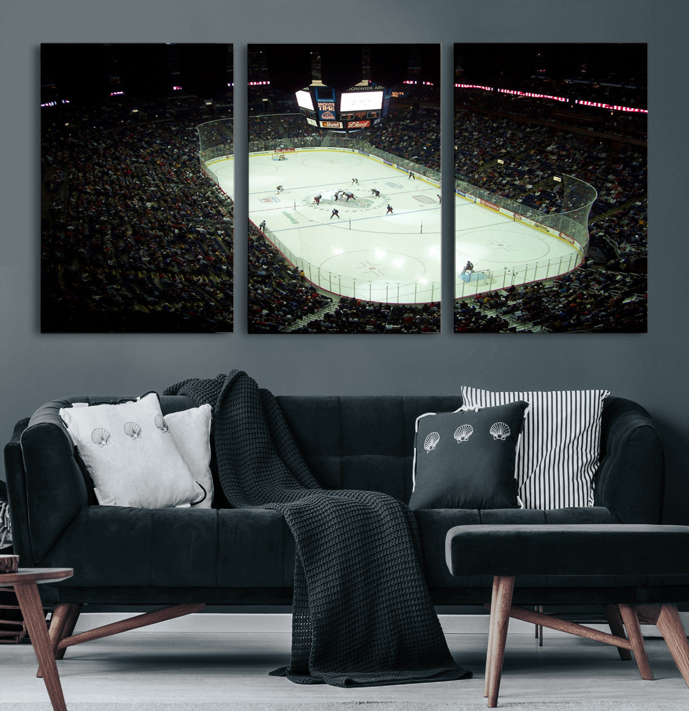 38823-MGV-CV-60X30-3P-Nationwide Arena Ohio Columbus Blue Jackets Hockey Stadium Canvas Print Wall Art