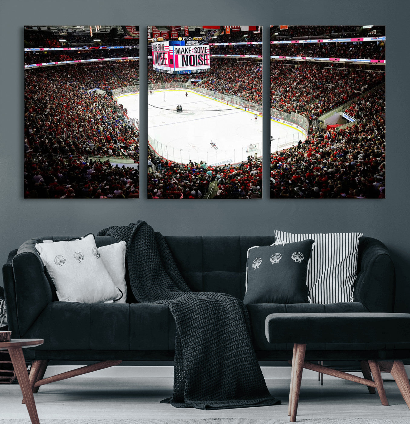 73950-MGV-CV-60X30-3P-PNC Arena Raleigh North Carolina Hurricanes Hockey Stadium Wall Art Canvas, North Carolina