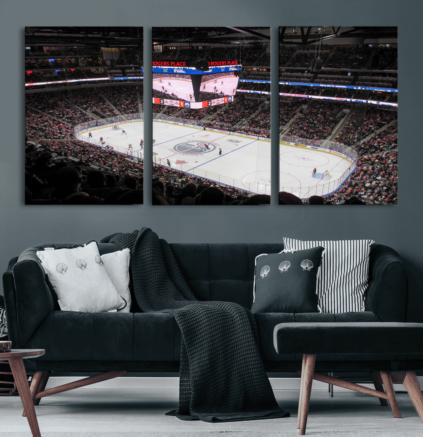 71180-MGV-CV-60X30-3P-Rogers Place Edmonton Oilers Ice Hockey Stadium Wall Art, Rogers Place Edmonton Oilers Wall Art