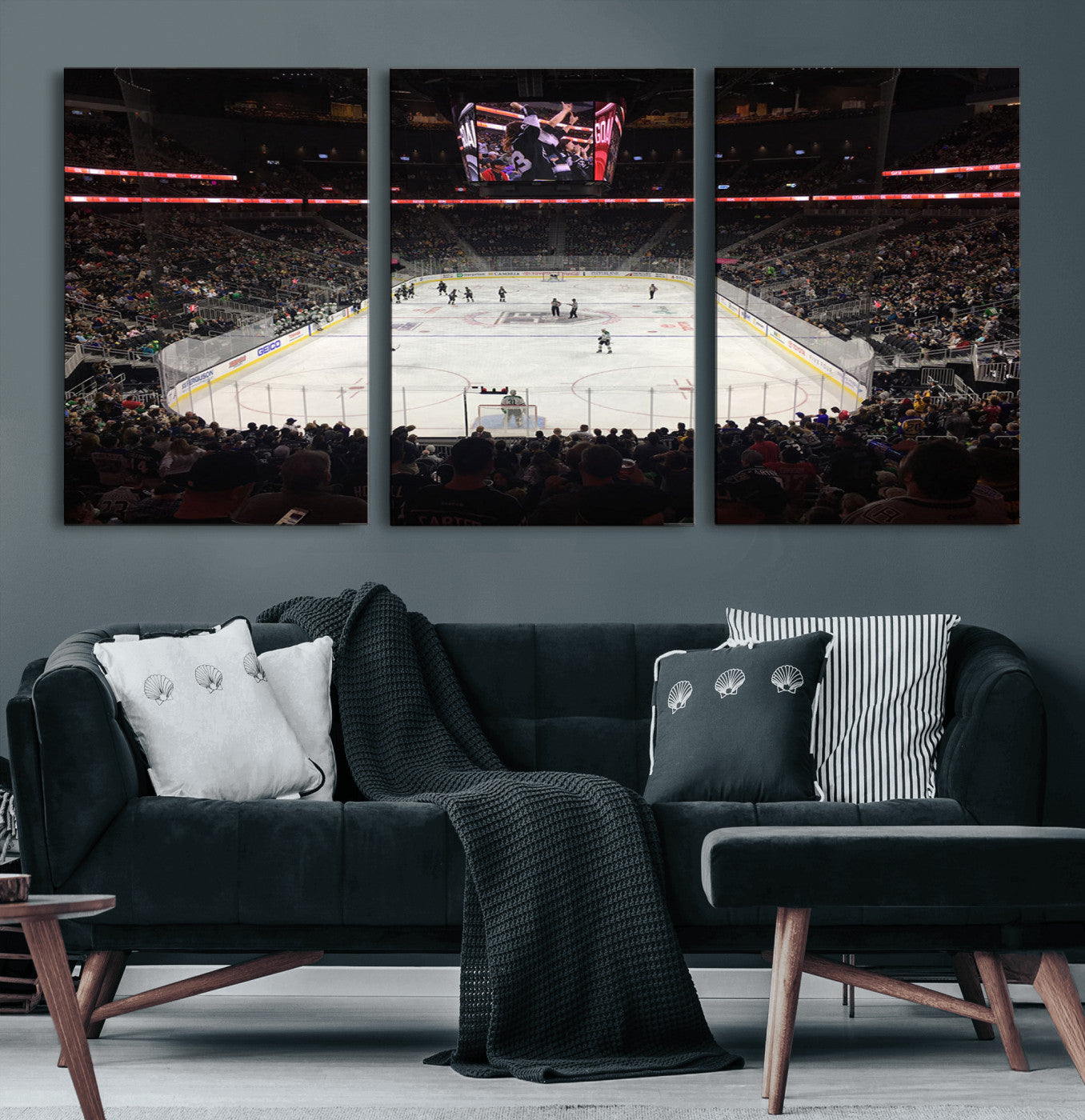 14802-MGV-CV-60X30-3P-T Mobile Arena Paradise Nevada Vegas Golden Knights Ice Hockey Stadium Canvas Print Wall Art