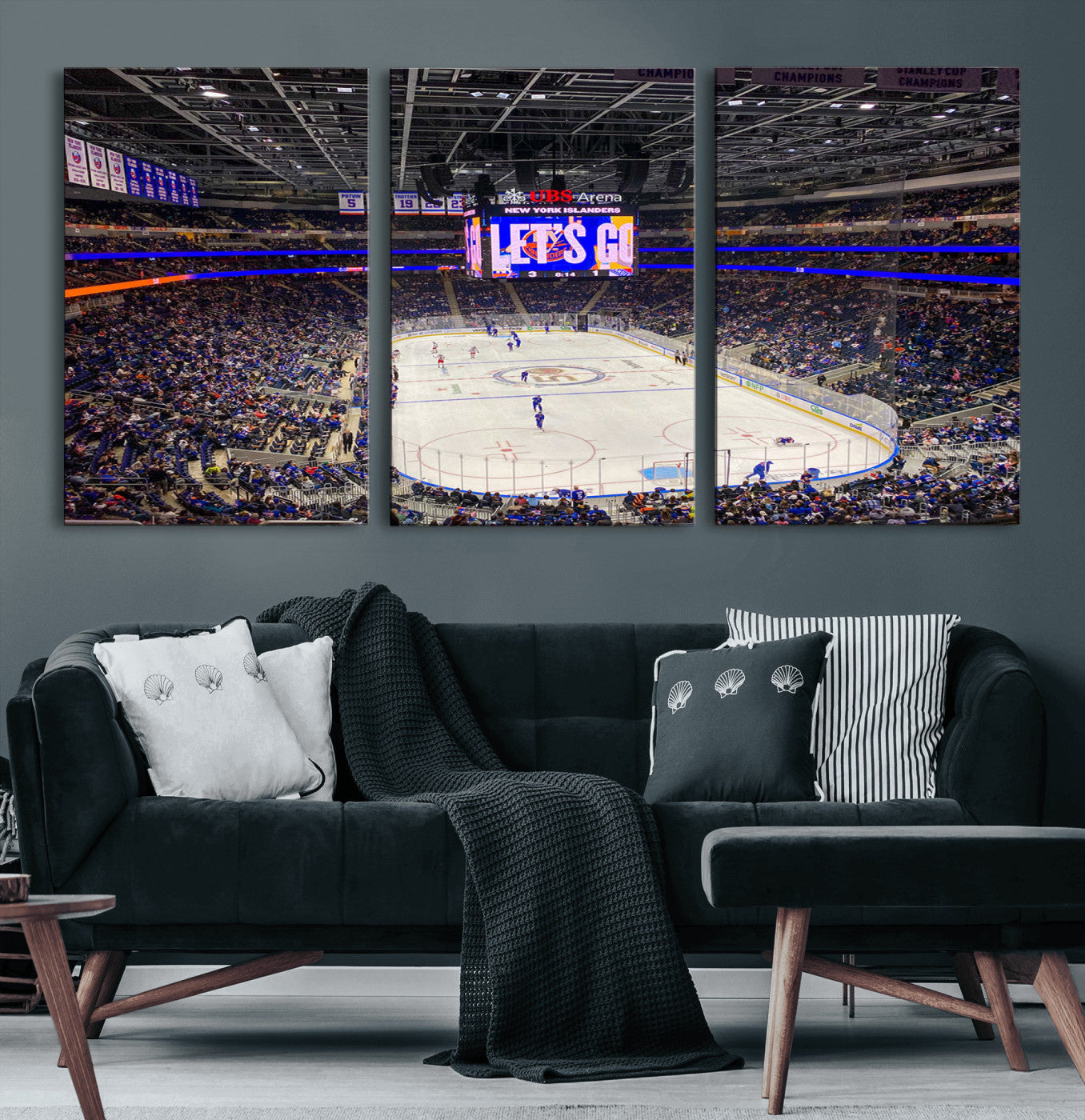 78692-MGV-CV-60X30-3P-UBS Arena Elmont New York Islanders Ice Hockey Wall Art, UBS Arena Elmont Wall Art Canvas Print