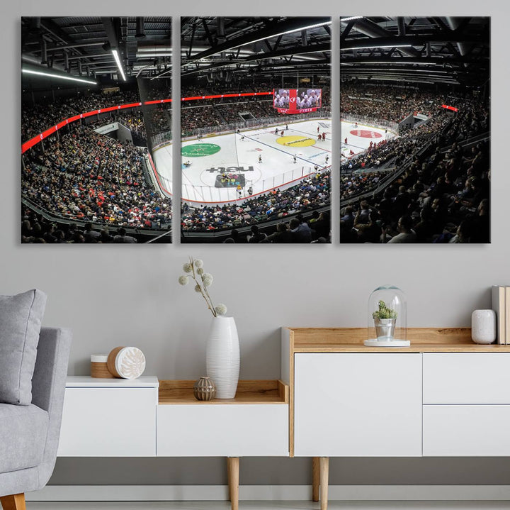 Vaudoise Lausanne Ice Hockey Arena Stadium Wall Art Canvas Print