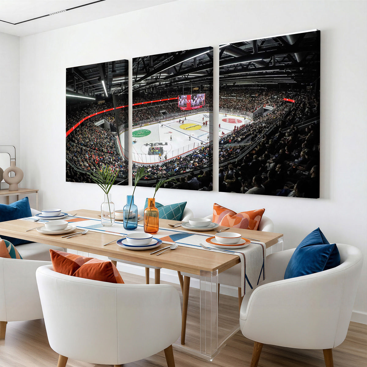 46282-MGV-CV-36X24 - Vaudoise Lausanne Ice Hockey Arena Stadium Wall Art Canvas