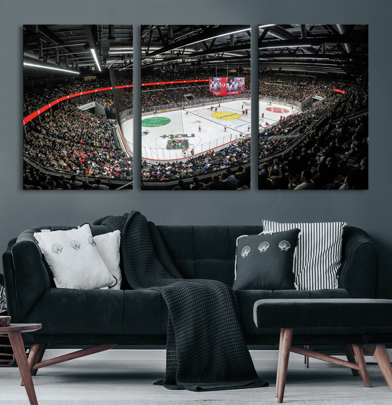 MGV-CV-60X30-3P - Vaudoise Lausanne Ice Hockey Arena Stadium Wall Art Canvas, Vaudoise Lausanne Ice Hockey Canvas