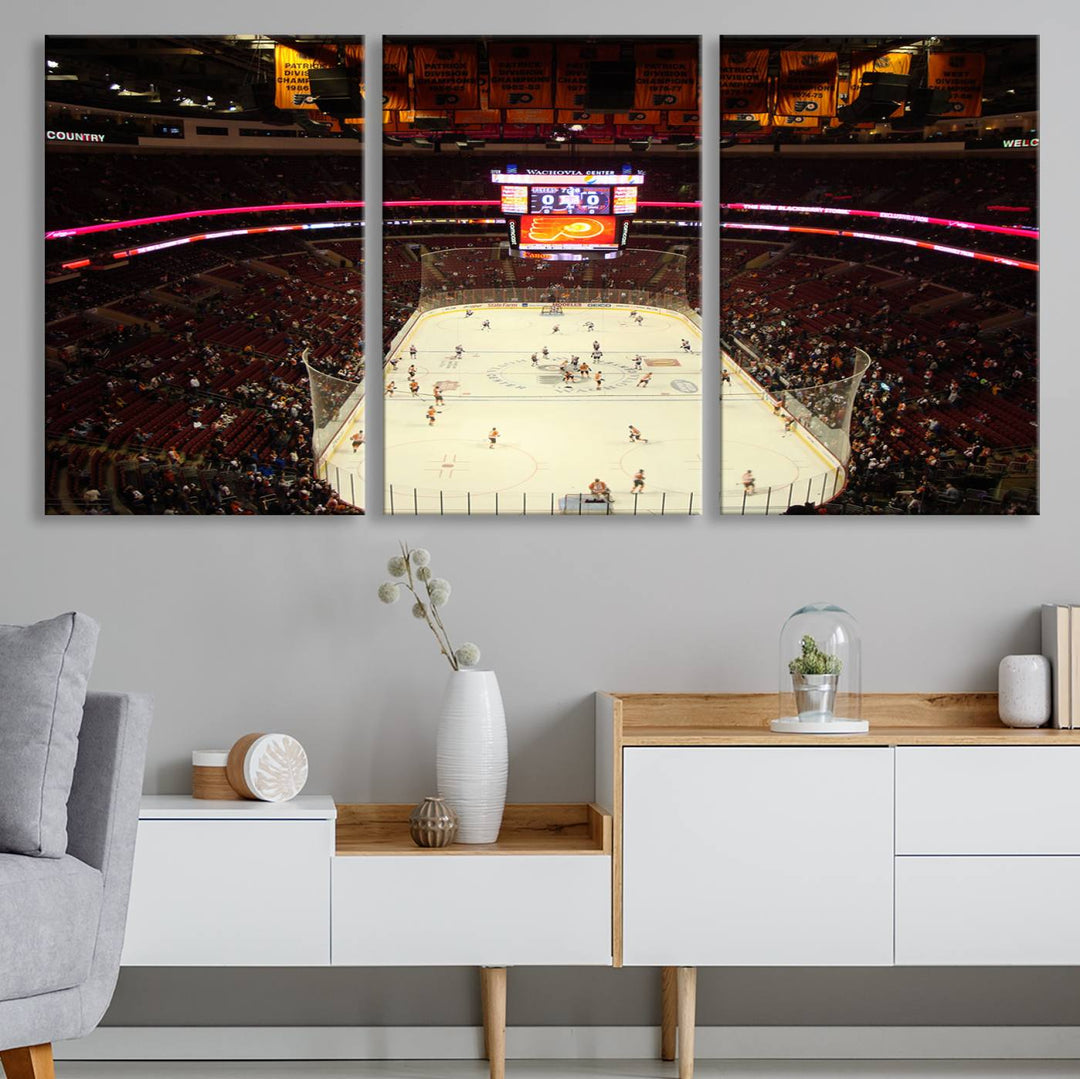 Wachovia Center Priort of Lyers Game Ice Hockey Stadium Wall Art Canvas Print