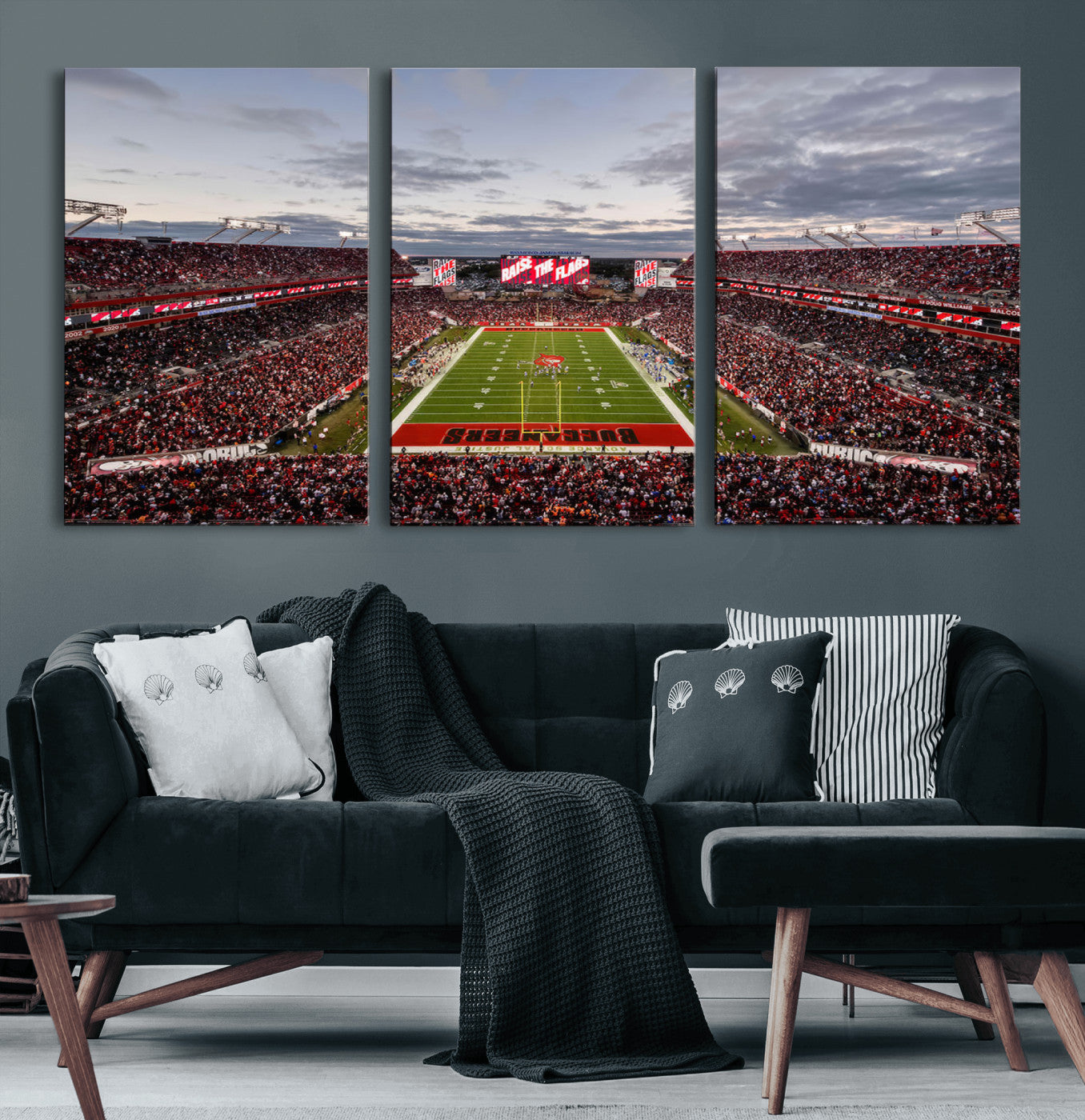 MGV-CV-60X30-3P - Florida Tampa Raymond James Stadium Wall Art Canvas Print - NFL Football Stadium Print Canvas