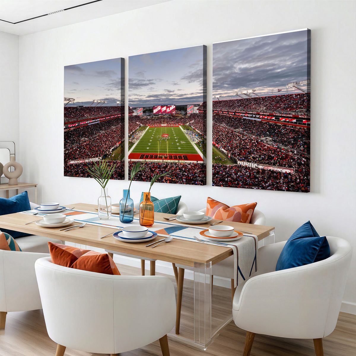 35698-MGV-CV-36X24 - Florida Tampa Raymond James Stadium Wall Art Canvas Print - NFL Football Stadium Print Canvas