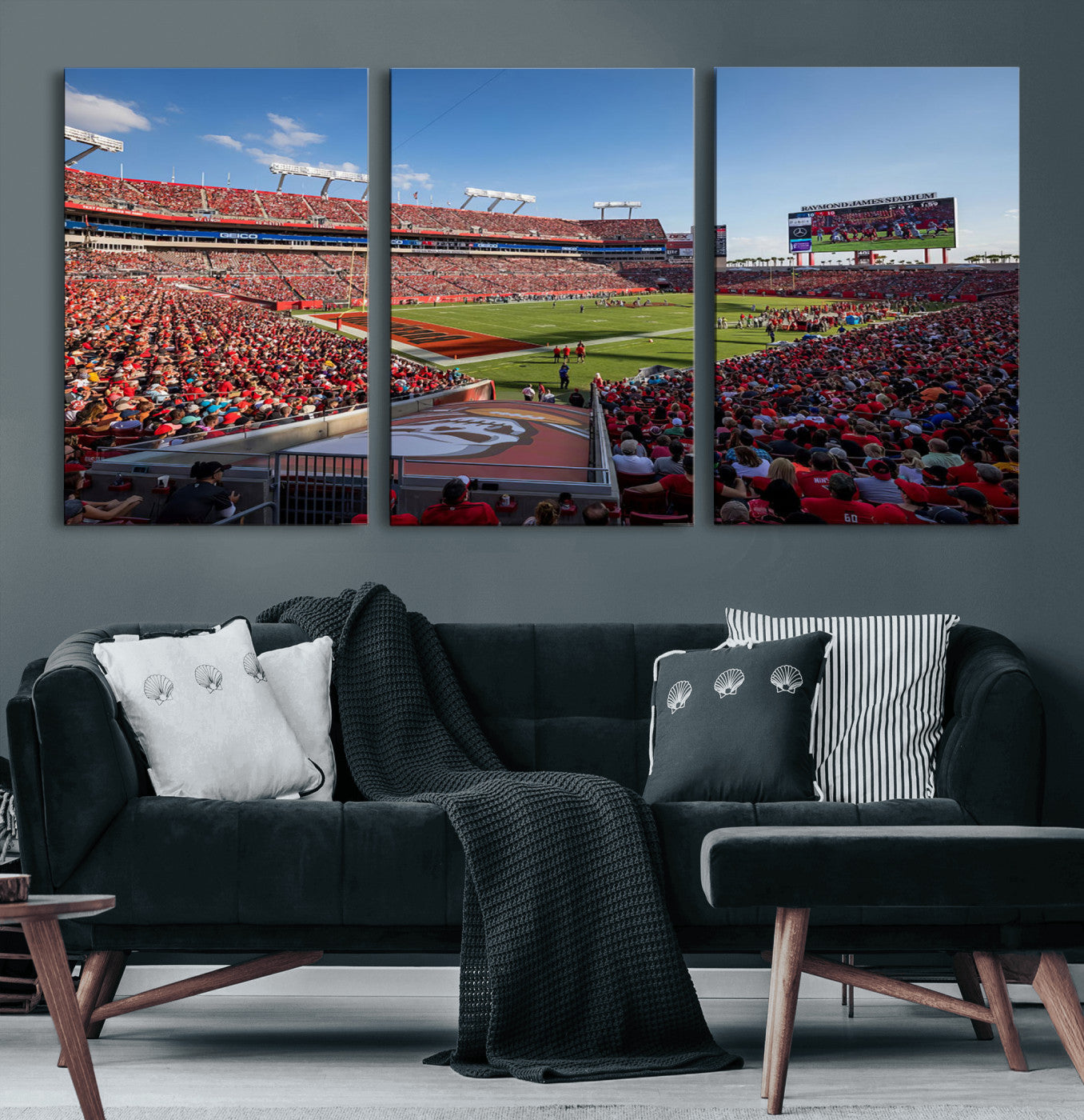 MGV-CV-60X30-3P - Florida Tampa Raymond James Stadium Wall Art Canvas Print - NFL Football Stadium Print