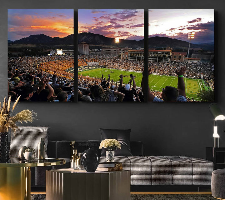 Colorado Buffaloes Football Team Print - Boulder Folsom Field Stadium Wall Art Canvas Print