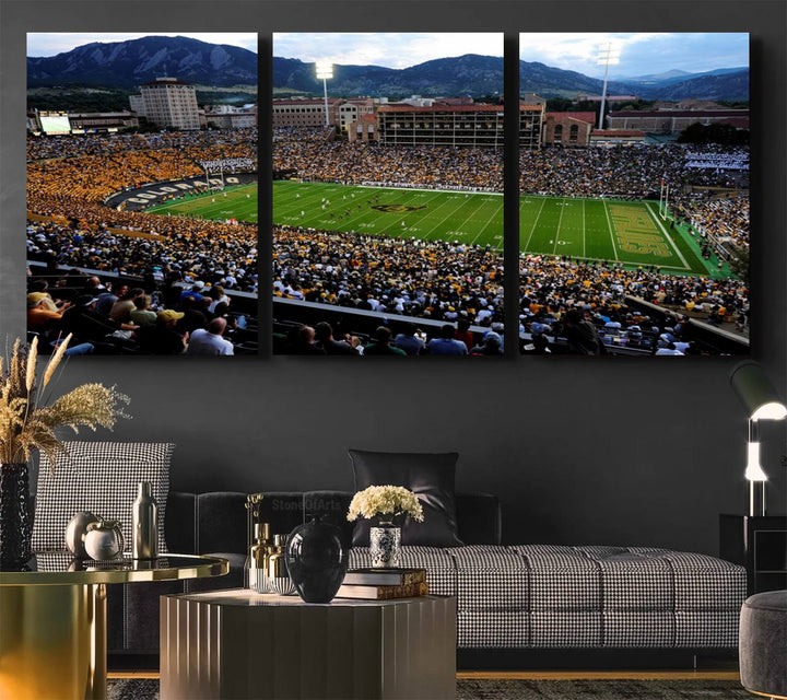 Colorado Buffaloes Football Team Print - Boulder Folsom Field Stadium Wall Art Canvas Print