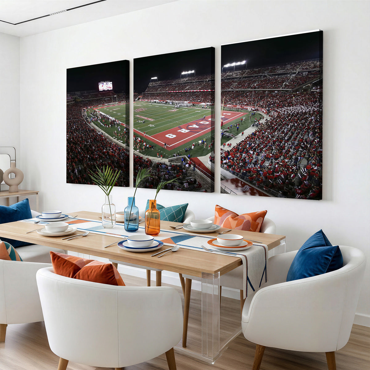 94207-MGV-CV-36X24 - Houston Cougars Football Team Print - Houston TDECU Stadium Wall Art Canvas Print